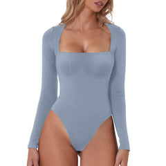 luxe square neck long sleeve bodysuit