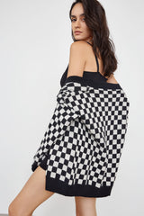 Jaycie Black Plaid Cardigan
