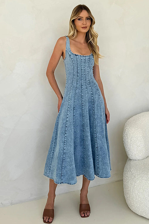 Summertime Inspiration Medium Wash Denim Dress