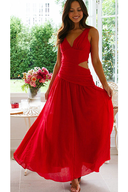 Moment Maker V-Neck Cutout Maxi Dress - 3 Colors