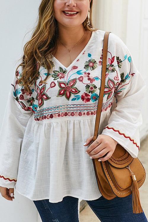 Made For Me Flower Embroidered Oversized Top - 2 Colors