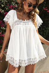 For The Weekend Lace Short Sleeve Top - 5 Colors