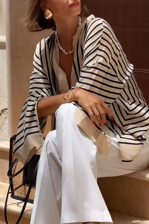 With Ease Striped Long Sleeve Top