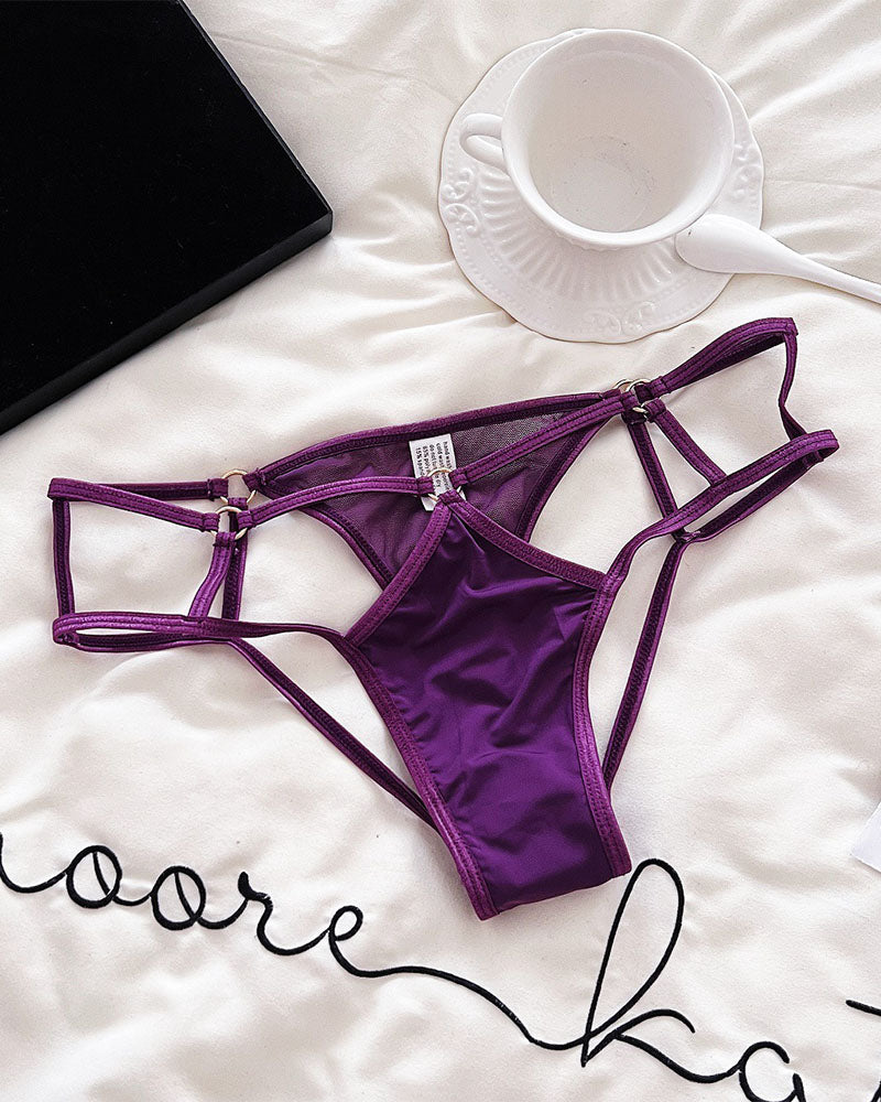 Cutout Crossover Strap Thongs