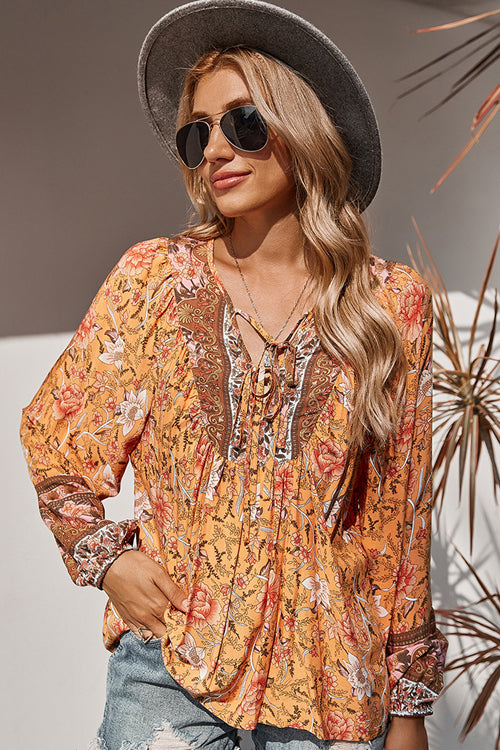 Flourishing Dreams Boho Printed Top - 5 Colors