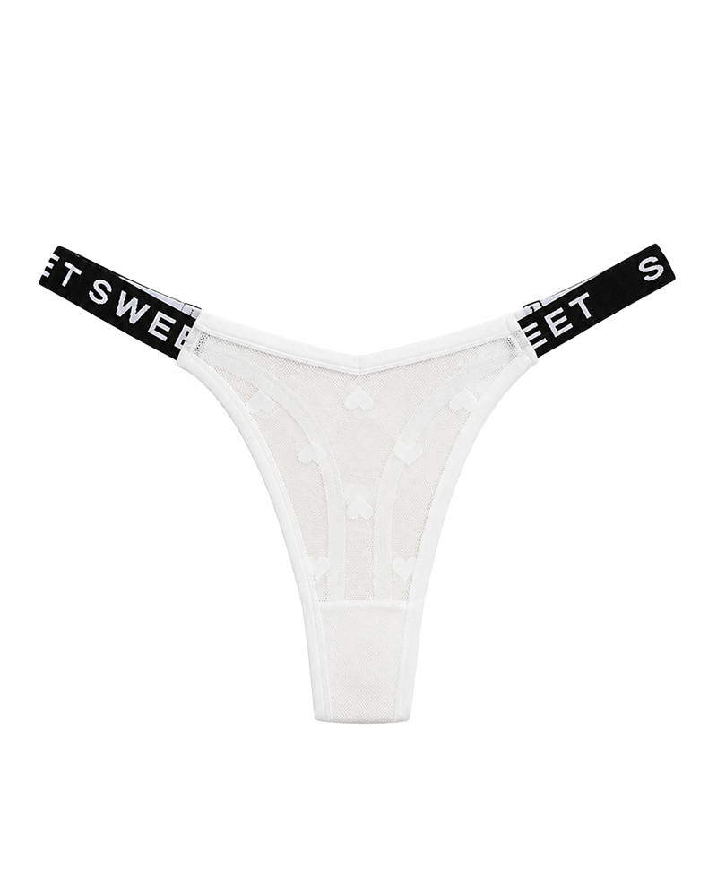 Heart Lace Thong Panties 3-Pack