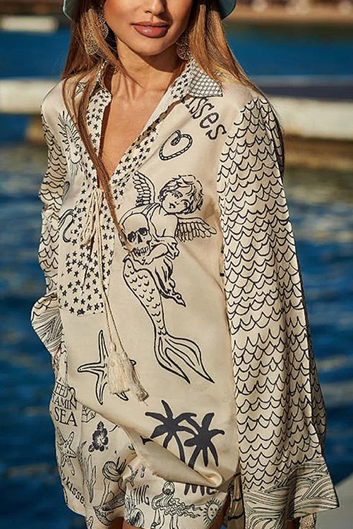 Summer Escapades Print Long Sleeve Set - 5 Colors