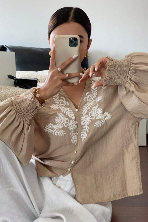 Everyday Luck Floral Embroidered Cotton Top - 5 Colors