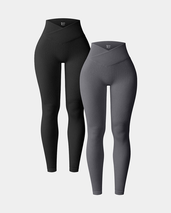 High Waist Cross Over Leggings2 Pieces