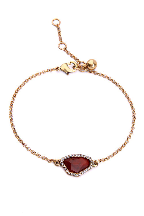 Wine Red Pendant Bracelet