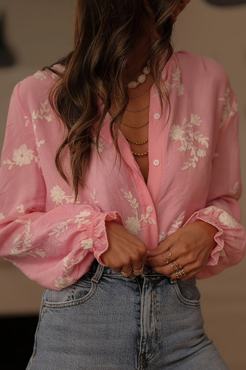 Easygoing Chic Floral Embroidery Top - 2 Colors