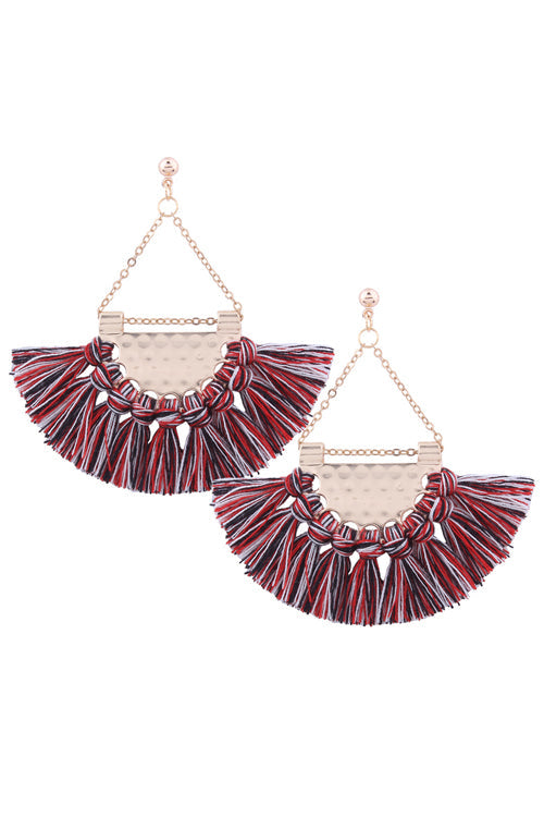 Metallic Tassel Sector Earrings