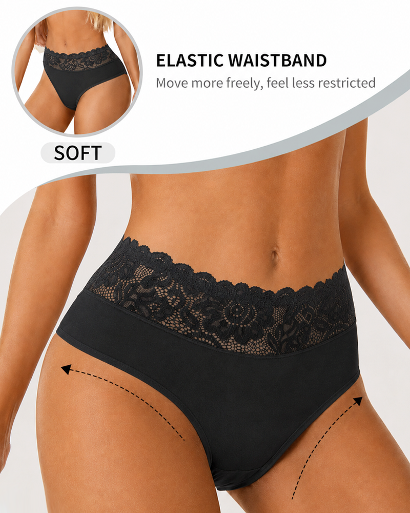 5-Pack Floral Lace High Elasticity Breathable Briefs