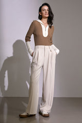 Yatzil Dark Golden Rod Premium Wool Contrast Sweater