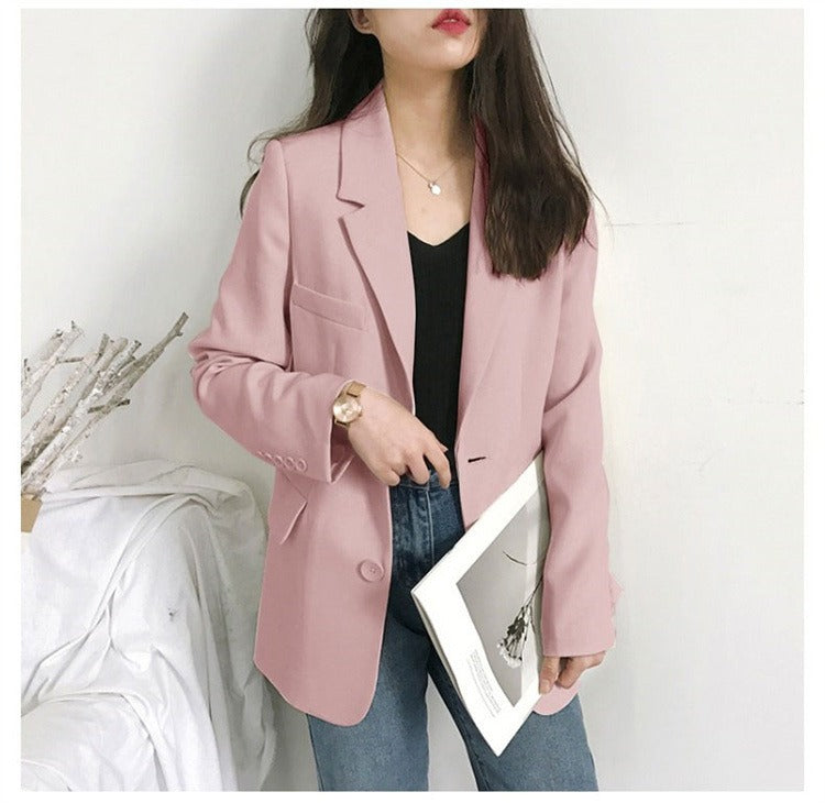 Milky White Korean Version of Casual Versatile High-end Thin Suit