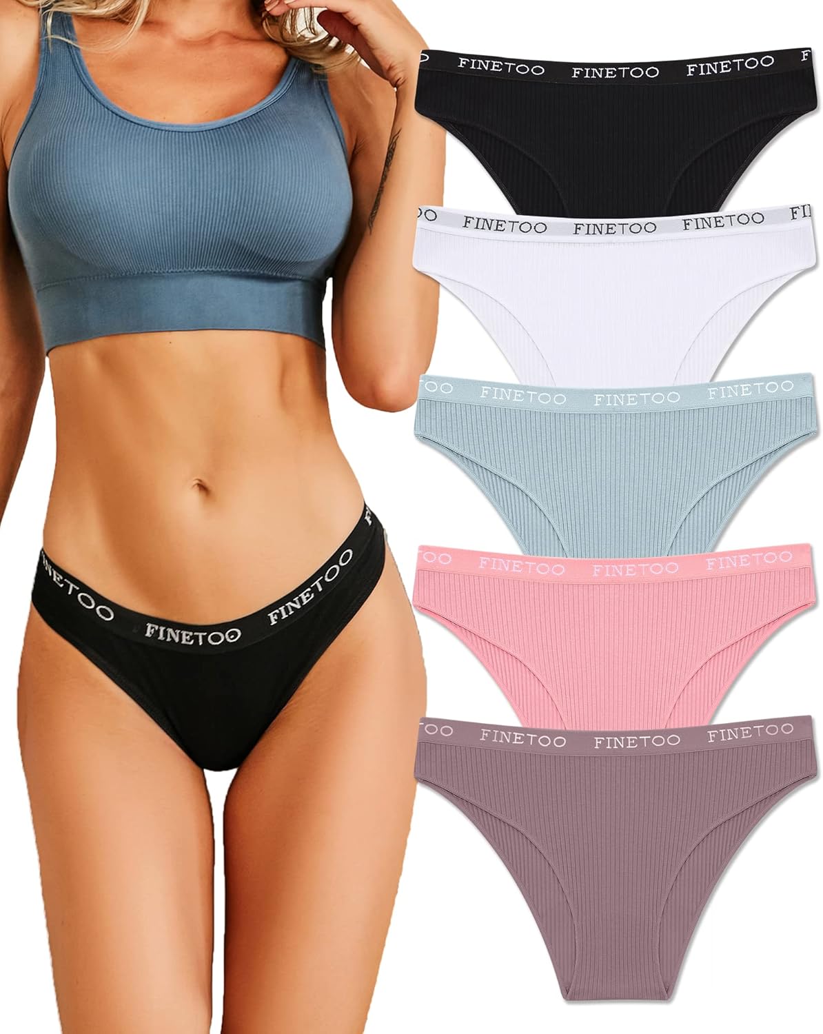 Cotton Underwear for Women Cheeky High Cut Breathable Stretch Ladies Hipster Bikini Panties Pack S-XL