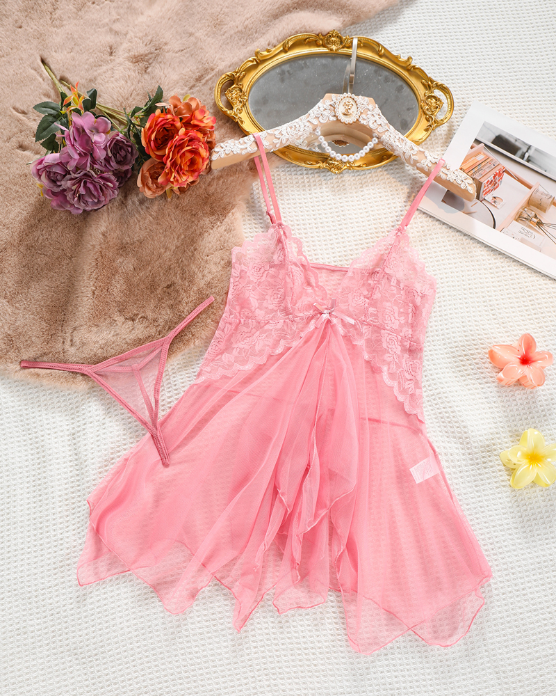 Sheer Mesh Babydoll Nightgown