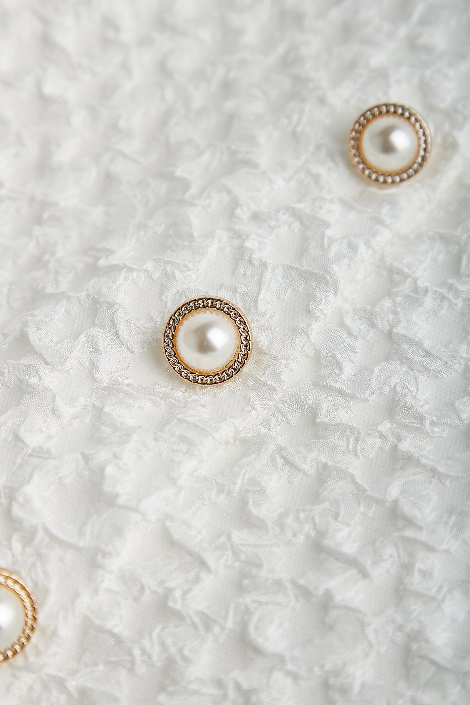 White Textured Puff Sleeve Blouse