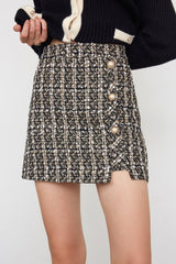 Abigale Beige Check Skirt