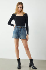 Diana Black Shoulder Wrap Sweater