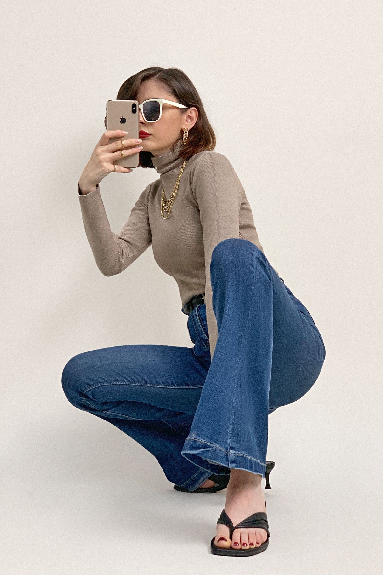 Tan Slim Fit Turtleneck Sweater