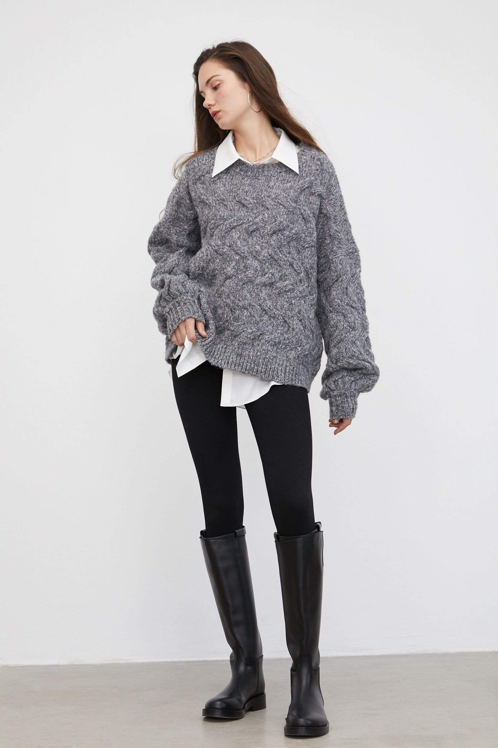 Maeve Charcoal Chunky Sweater
