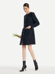 Tweed Fake Two-piece Woolen Dress