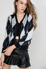 Ednah Black Button-Up Cardigan