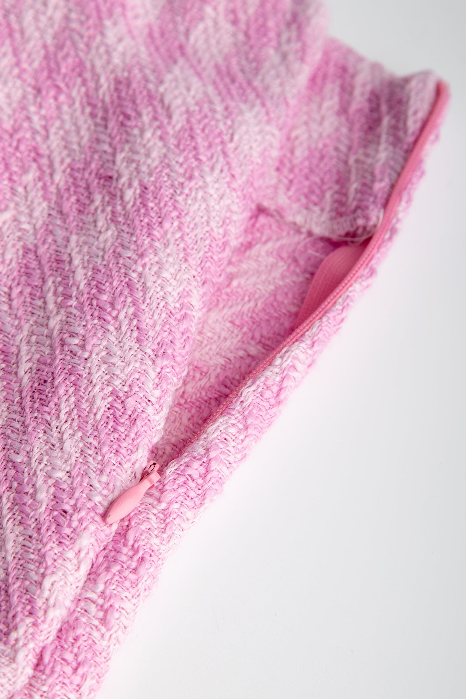 Pink Houndstooth Button Detail Split Hem Mini Skirt