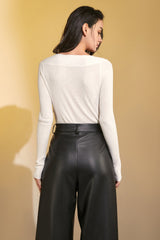 White Premium Wool Twisted Sweater