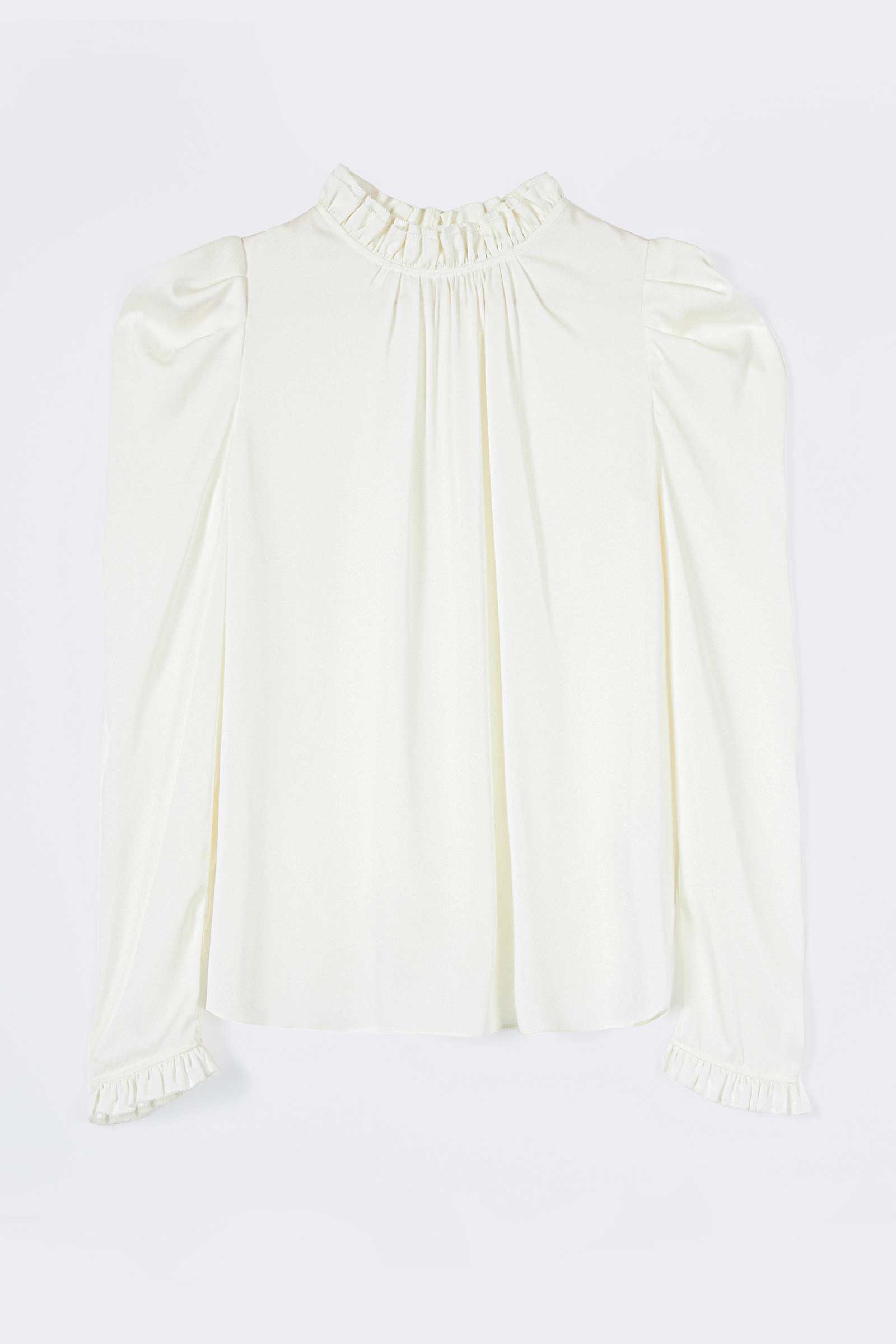 Vera Cream Ruffled Neck Blouse