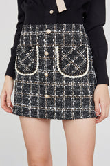Brisa Black Plaid Skirt Black