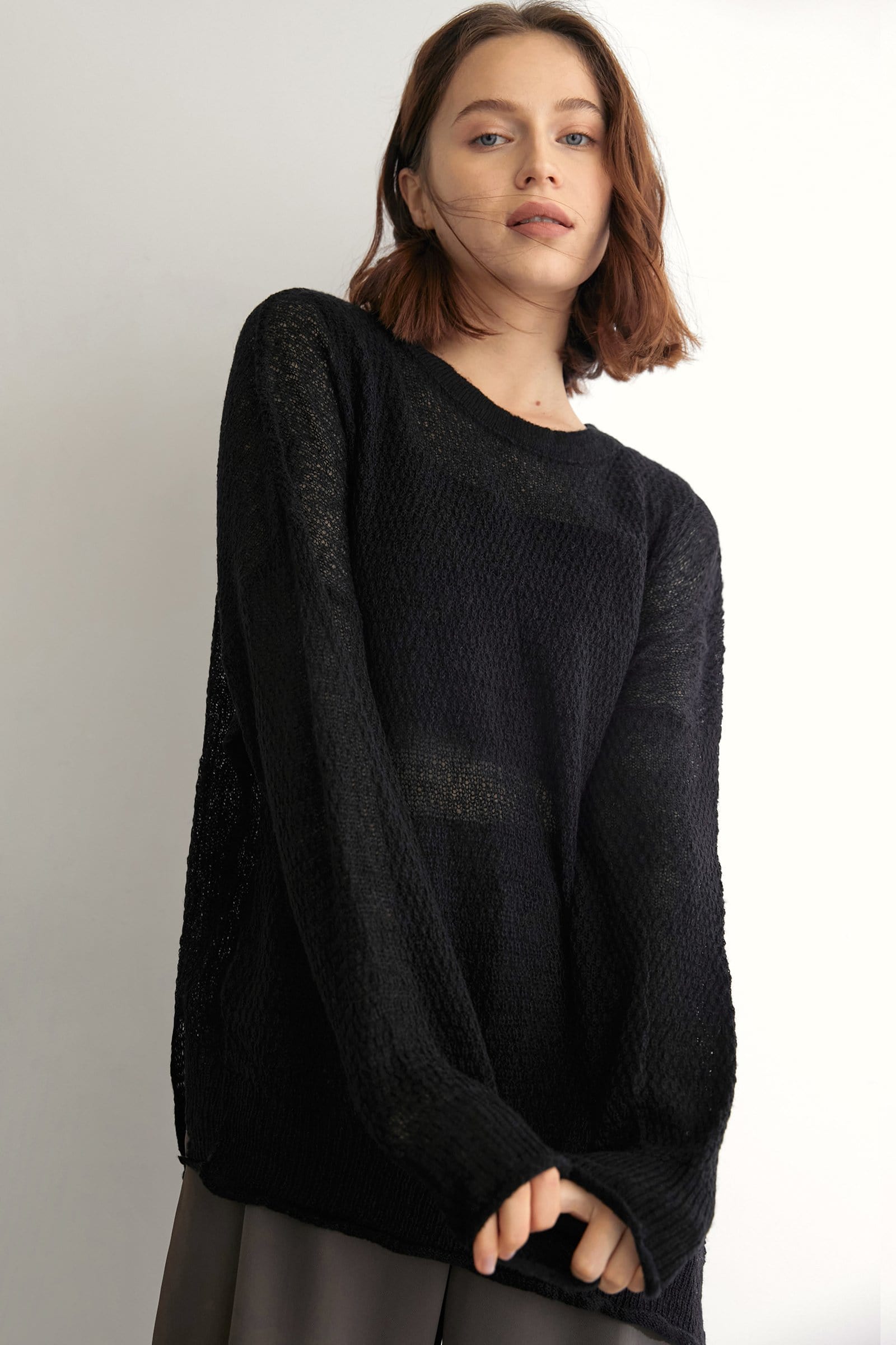 Henderson Black Premium Wool Oversized Sweater