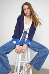 Daliyah Midnight Blue Contrast Cardigan