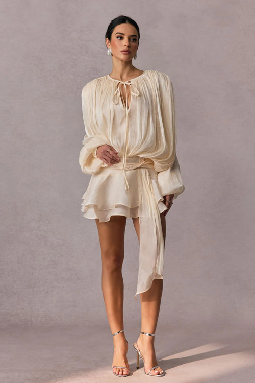 Captivate Me Layered Long Sleeve Mini Dress