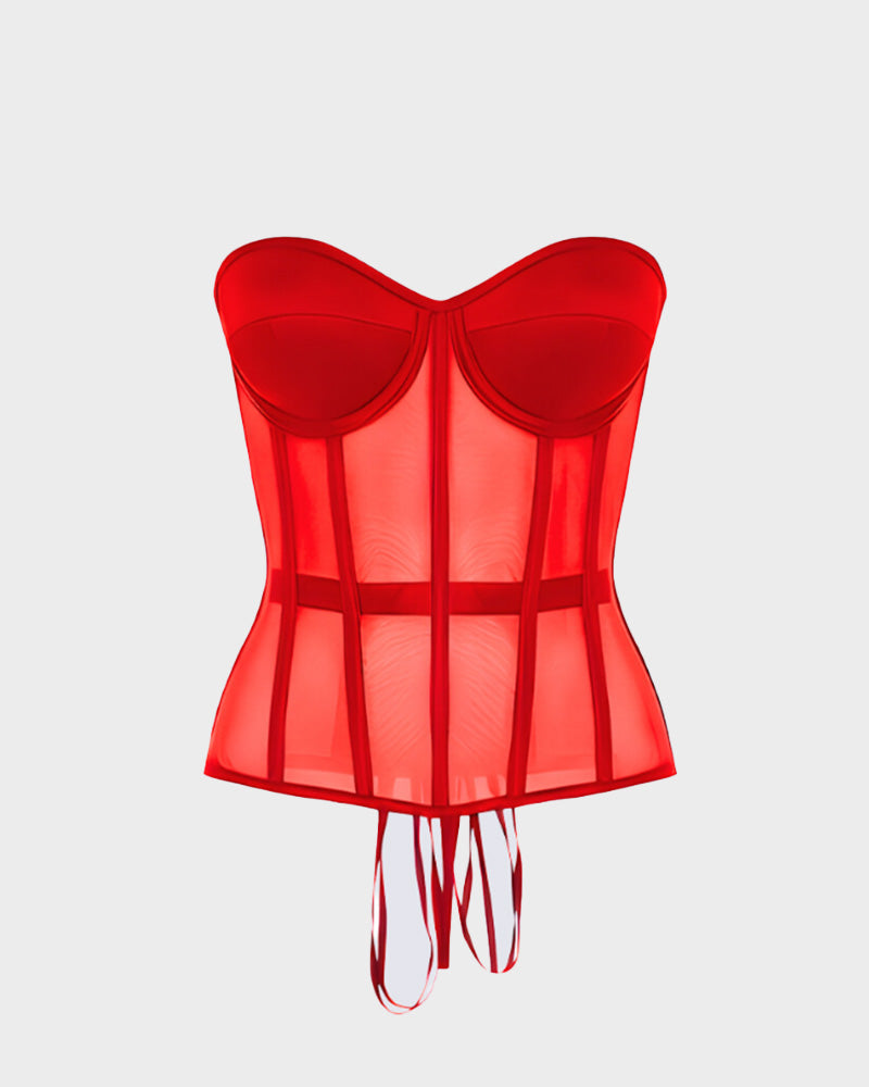 Sleek Mesh Supportive Push-Up Corset