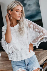 Better By The Day Lace Embroidery Short Sleeve Top - 5 Colors
