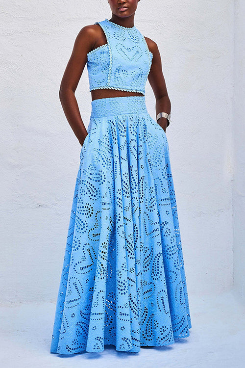 Modern Romantic Crochet Maxi Dress Suit - 5 Colors