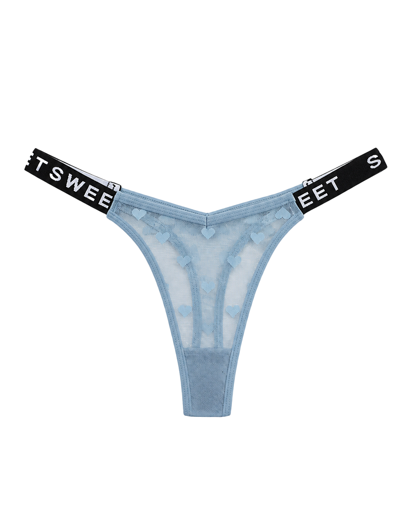Heart Lace Thong Panties 3-Pack