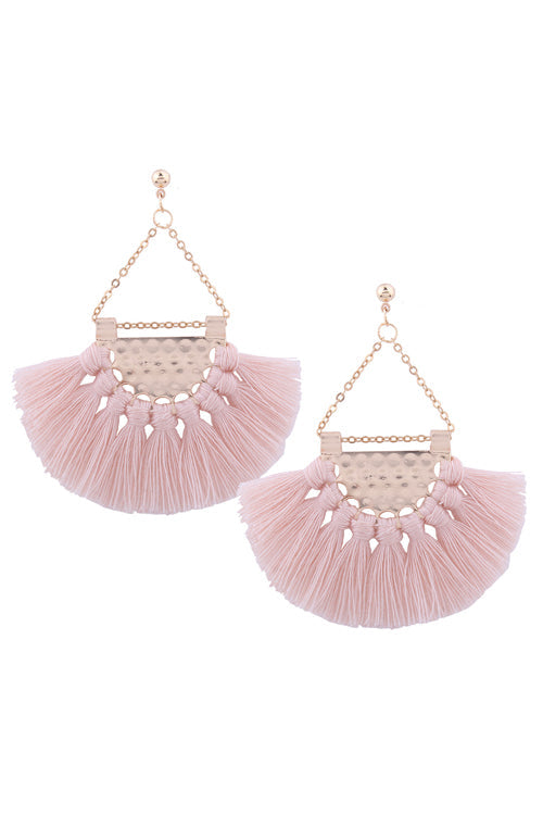 Metallic Tassel Sector Earrings