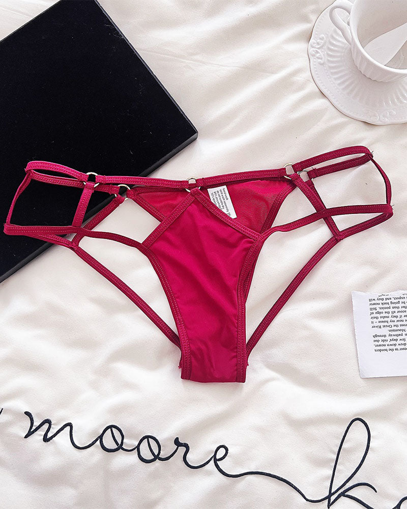 Cutout Crossover Strap Thongs