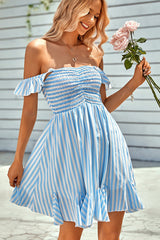 Loveliest Look Striped Off Shoulder Mini Dress - 3 Colors
