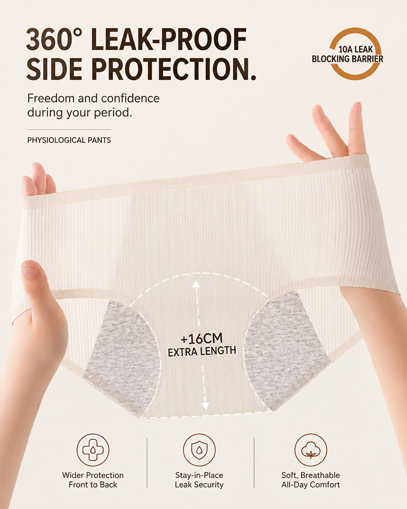 3-Pack Ice Silk Seamless Elastic Leak-proof Menstrual Panties