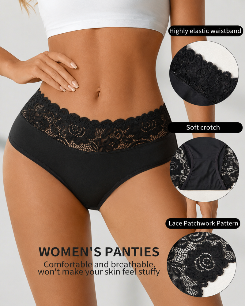 5-Pack Floral Lace High Elasticity Breathable Briefs