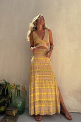 Brighter Side V-Neck Cutout Maxi Dress - 4 Colors