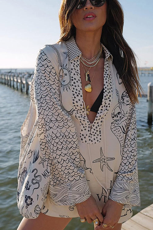 Summer Escapades Print Long Sleeve Set - 5 Colors