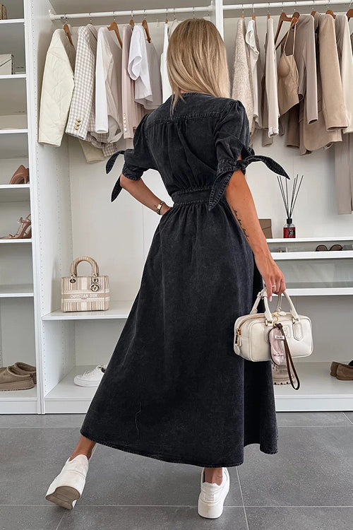 On This Sweet Day Button Down Denim Maxi Dress - 5 Colors