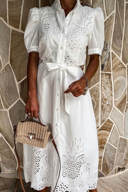 Exceptionally Pristine Embroidery Maxi Dress - 2 Colors