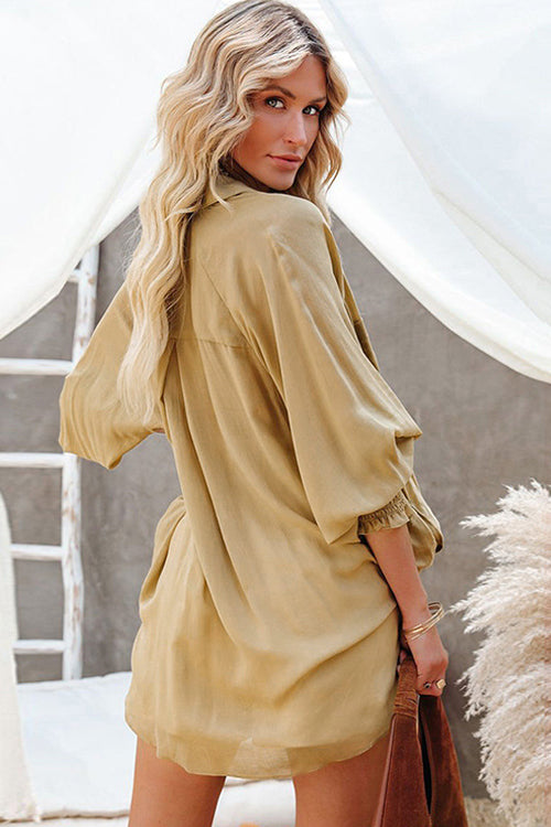 Love Life Oversized Pocket Balloon Sleeve Shirt - 3 Colors