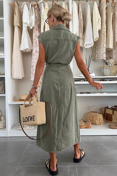Own The Trend Denim Sleeveless Midi Dress - 3 Colors